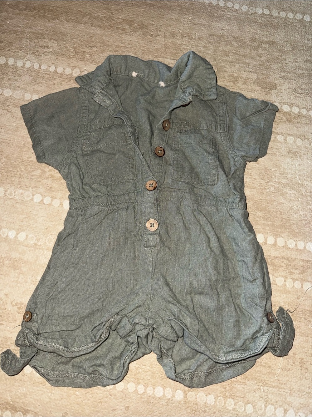 Jessica Simpson Olive Green Short Sleeve Romper for Kids